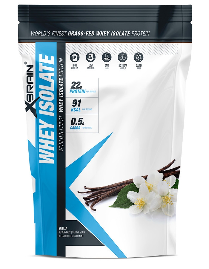 Whey Isolate Protein 900g Vanilla Grass Fed XBrain