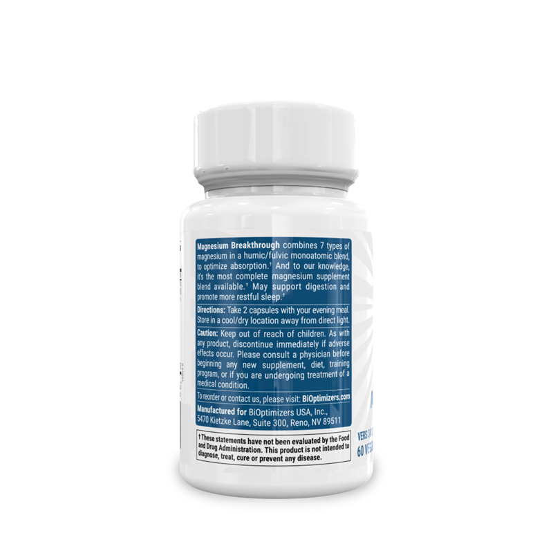 Magnesium Breakthrough BiOptimizers Mg Supplement XBrain