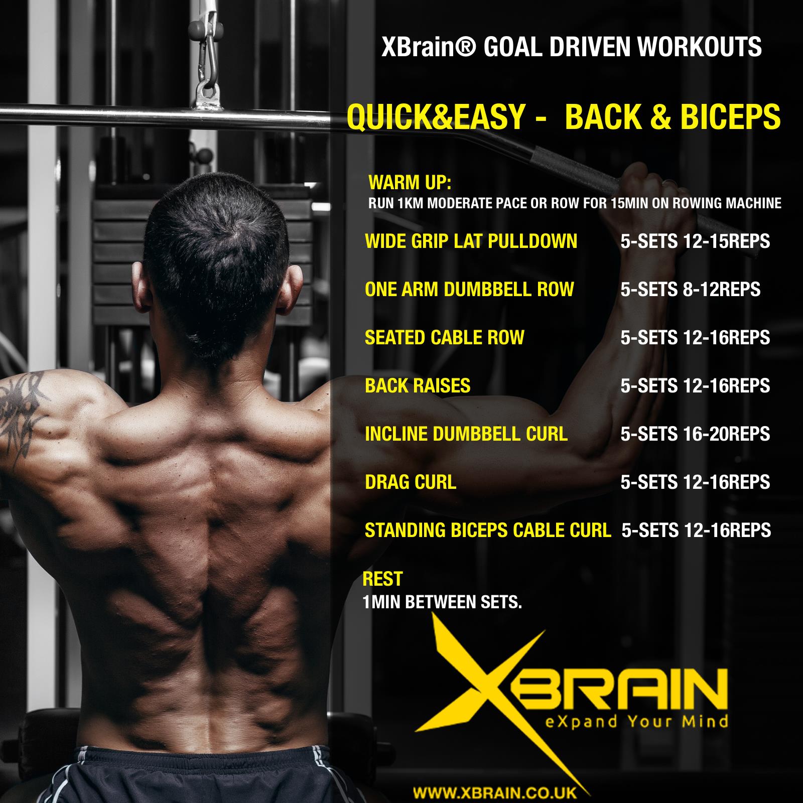 XBRAIN GOAL DRIVEN WORKOUTS – QUICK & EASY BACK AND BICEPS - XBrain