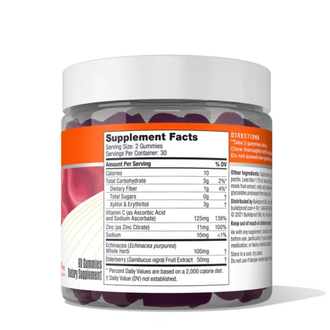 Bulletproof Immune Gummies supplement facts